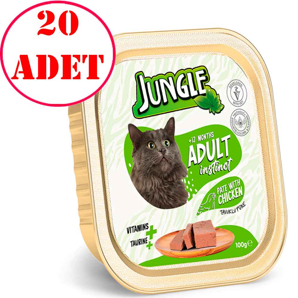 Jungle Kedi Yaş Mama Tavuklu Ezme 100 Gr 20 AD
